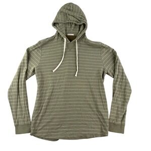 Marine Layer DK Double Knit Hoodie Sweatshirt Sz M L Green Striped Pullover